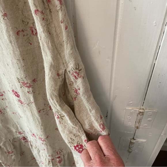 Ruffled Pink and Tan Scoop Neck Maxi Sundress - Picture 15 of 16